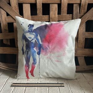 Superhero Print Throw Pillow Superman 17 x 17 cover